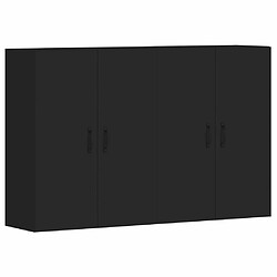 Maison Chic Lot de 2 Armoires murales,Meuble de Rangement,Armoire Suspendue noir bois d'ingénierie -MN68815