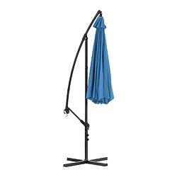 Helloshop26 Parasol déporté rond diamètre 300 cm inclinable bleu 14_0007597