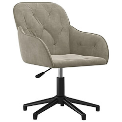 Maison Chic Chaise Gaming | Chaise pivotante de bureau Ergonomique Fauteuil Gris clair Velours -GKD13726 