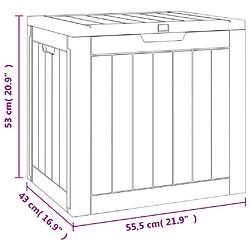 vidaXL Boîte de stockage de jardin noir 55,5x43x53 cm polypropylène pas cher