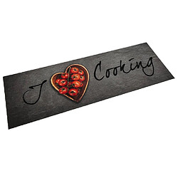 vidaXL Tapis de cuisine lavable texte Cooking 60x180 cm velours