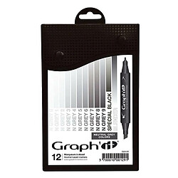 Graph It Set 12 marqueurs Graph'It - Neutral Greys colors