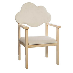 Pegane Chaise dossier nuage coloris beige - L. 40 x l. 33 x H. 62 cm