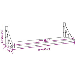 vidaXL Étagères murales 2 pcs sonoma gris 60x15x15,5 cm pas cher