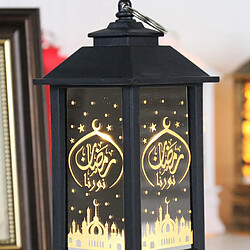 Acheter Ramadan Eid Al-Fitr Décoration Crescent Moon Star Lantern LED Lumières Noir L