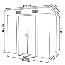 vidaXL Abri de jardin Métal Gris pas cher