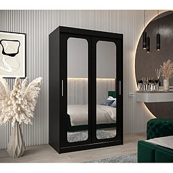 Abiks Meble Armoire PROMO T3 À Portes Coulissantes 200/120/62 2 Portes (Noir/Noir)