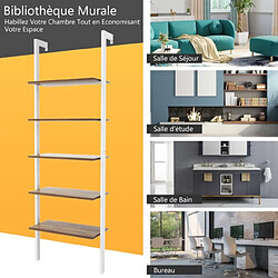 Acheter Helloshop26 Etagère echelle en MDF avec 5 niveaux etagère de rangement or et blanc 20_0005804