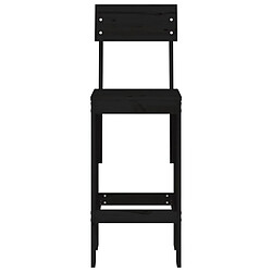 Avis vidaXL Tabourets de bar lot de 2 noir 40x48,5x115,5 cm bois massif pin