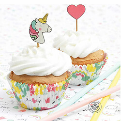 Scrapcooking 24 caissettes et 24 cake toppers licorne