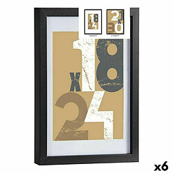 Gift Decor Cadre photo 24 x 2,5 x 32,5 cm Noir verre Bois MDF (6 Unités)