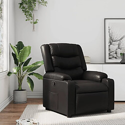 Maison Chic Fauteuil Relax pour salon, Fauteuil inclinable Noir Similicuir -GKD29418