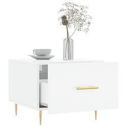 Avis vidaXL Table basse blanc brillant 50x50x40 cm bois d'ingénierie