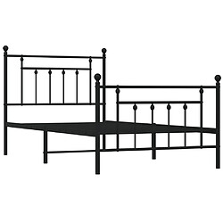 Acheter vidaXL Cadre de lit métal sans matelas avec pied de lit noir 100x190cm