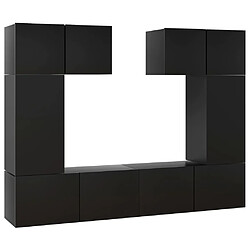 Maison Chic Ensemble de meubles TV 6 pcs | Banc TV Moderne pour salon | Meuble de Rangement - Noir Aggloméré -MN14335