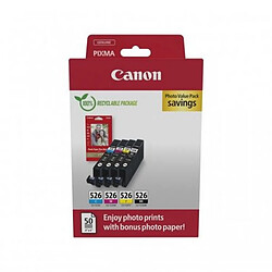 Pack de 3 cartouches d'encre 4540B019 Noir et couleurs Marque Canon + 50 Papier photo (4540B019)