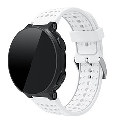 Avis Bracelet en silicone trous ronds blanc pour votre Garmin Forerunner 220/230/235/620/630