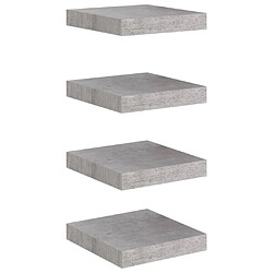 Maison Chic Lot de 4 Étagères murales,Étagère Rangement flottate gris béton 23x23,5x3,8 cm MDF -MN11275