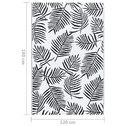 vidaXL Tapis d'extérieur Blanc et noir 120x180 cm PP pas cher