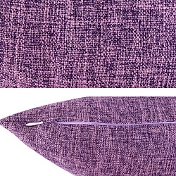 set 2 coton lin jeter taille taie d'oreiller housse canapé voiture décor violet pas cher