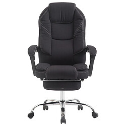 Avis Decoshop26 Fauteuil de bureau sur roulettes dossier et repose-pied réglable en tissu noir et métal 10_0002442