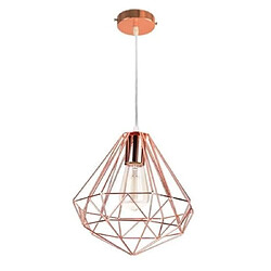 Stoex Lustre Suspension Contemporain forme Diamant Métal Luminaire E27 Or rose