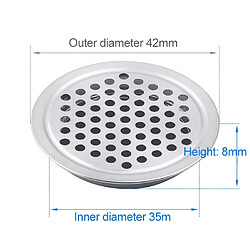 Wewoo 60 PCS 35mm Cabinet Surface Surface Ventilation Ronde Évent En Acier Inoxydable À Persiennes Grille Couverture Couvercle Avec Petits Trous