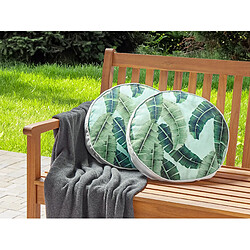 Beliani Lot de 2 coussins BOISSANO 40 x 40 cm Motif de plante Vert