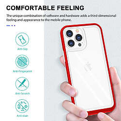 Coque en TPU + acrylique clair anti-empreintes digitales, anti-rayures hybride rouge pour votre Apple iPhone 13 Pro 6.1 pouces