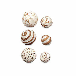 Gift Decor Jeu de boules décoratives Marron Blanc (12 Unités)