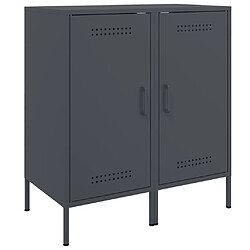 vidaXL Buffets 2 pcs anthracite 36x39x79 cm acier