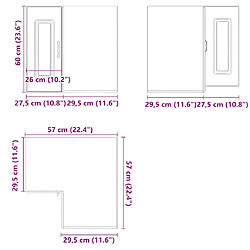 vidaXL Armoire murale d'angle de cuisine Kalmar noir bois d'ingénierie pas cher