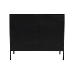 Acheter Vente-Unique Meuble sous vasque en métal noir et bois de manguier- 2 portes - 95 cm - ORIONIS