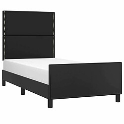 Avis Maison Chic Cadre/structure de lit avec tête de lit pour adulte - Lit Moderne Chambre Noir 100x200 cm Similicuir -MN41066