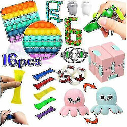 Universal 16x fidget sensoriel ensemble autism sen adhs pop il fidget stress relief jouets