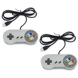 NC 2 Pack Snes-NES Imitation Controller USB - Manette de Jeu rétro Classique Compatible avec PC de Jeu, Ordinateur, Ordinateur P[J15] 