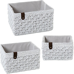 Lot de paniers Alexandra House Living 03815 Blanc osier Rotin Fibre naturelle (3 Unités)