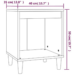 vidaXL Table de chevet Noir 40x35x50 cm Bois d’ingénierie pas cher