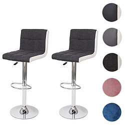 Mendler Tabourets de bar HWC-G87 - Gris foncé