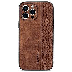 Coque en TPU + PU AZNS anti-rayures pour votre iPhone 12 Pro 6.1 pouces - marron