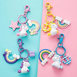 Universal Unicorn Key Pendant Course en peluche - peluche, licorne, ancre, arc-en-ciel (violet)