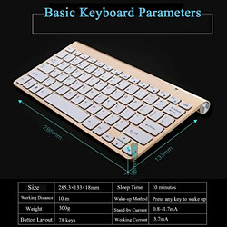 Acheter Clavier et souris sans fil Bluetooth ultra-mince sans fil, fournitures de bureau pour tablette Android Windows IOS | noir