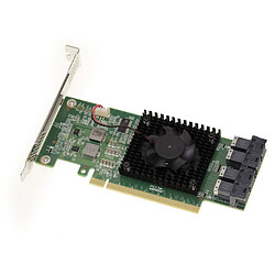 Kalea-Informatique Carte PCIe 3.0 16x pour 4 SSD U.2 NVMe (U2 NGFF) ou 4 ports PCIe x4. Multi Host Switch Card. CHIPSET PLX PEX 8747 128Gb/s