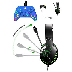 NC Casque Gamer PRO H3 SPIRIT OF GAMER XBOX ONE/S/X/PC + Manette XBOX ONE-S-X-PC Filaire AFTERGLOW WAVE BlEU LED RGB Officielle