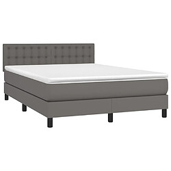 Avis Sommier à lattes et LED,Cadre à lattes de lit avec matelas pour Adulte Gris 140x190cm -MN86007