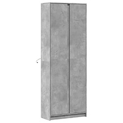 Avis vidaXL Buffet haut avec LED gris béton 74x32,5x200cm bois d’ingénierie