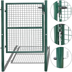 Bcelec HMGD-2 Barrière de jardin, Portillon de jardin 106*125cm vert, Porte de jardin, Portail de clôture