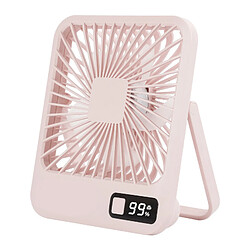 (Rose) Nouveau Petit Ventilateur De Bureau à Affichage Numérique Ultra-Mince, Charge Usb Portable Silencieuse Pour La Maison