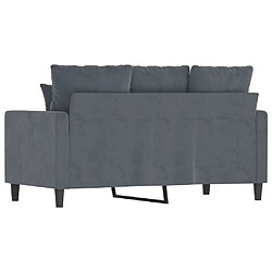 Acheter vidaXL Canapé à 2 places Gris foncé 120 cm Velours