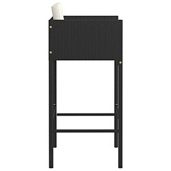 Acheter vidaXL Tabourets de bar lot de 4 avec coussins noir résine tressée